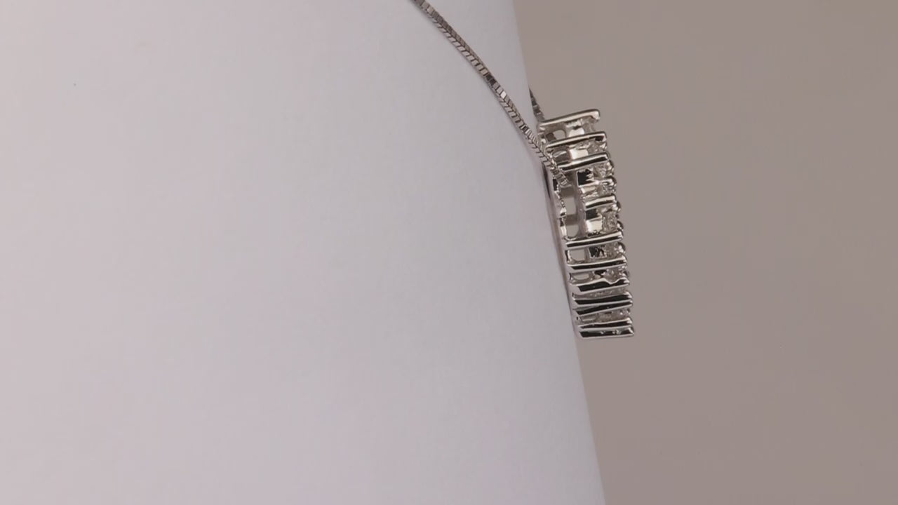 14K White Gold Diamond Heart Necklace .25cts