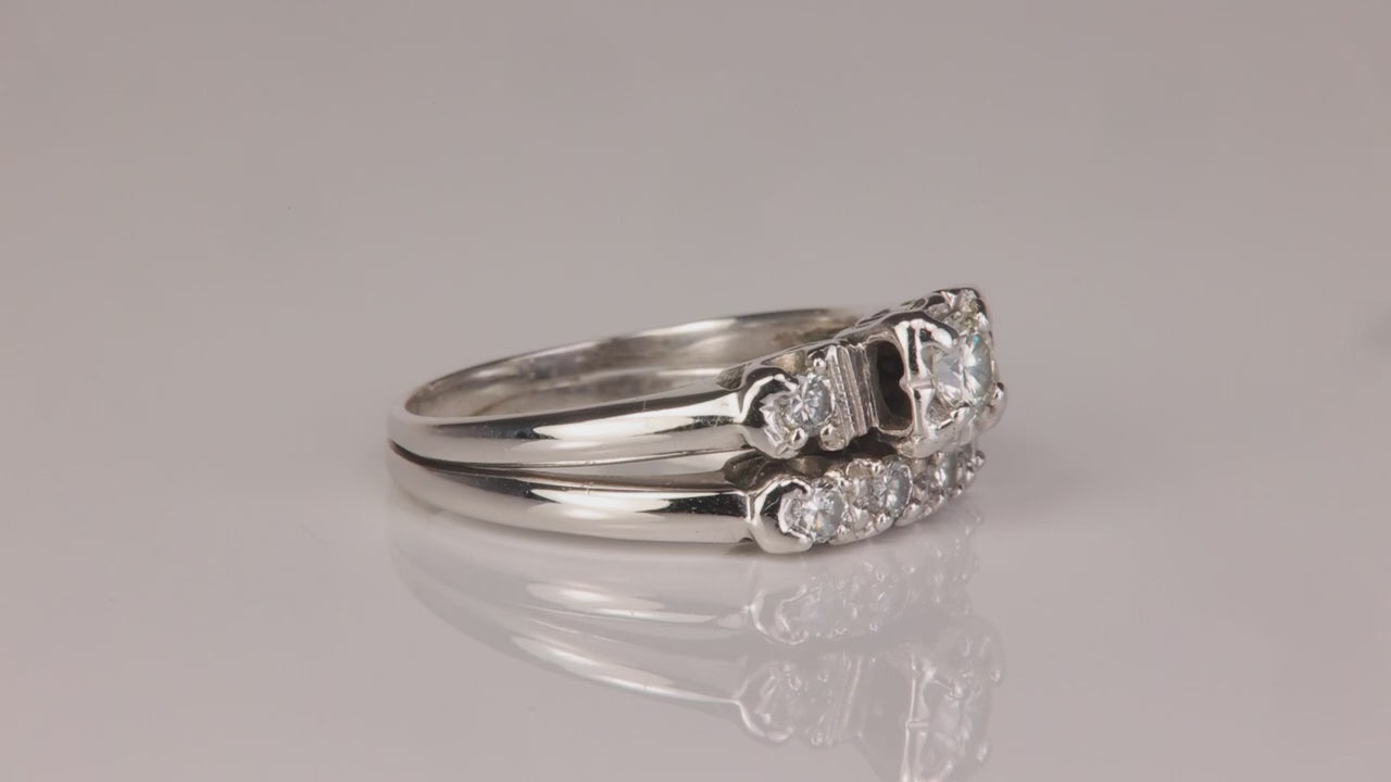 14K White Gold Diamond Wedding Set .50cttw