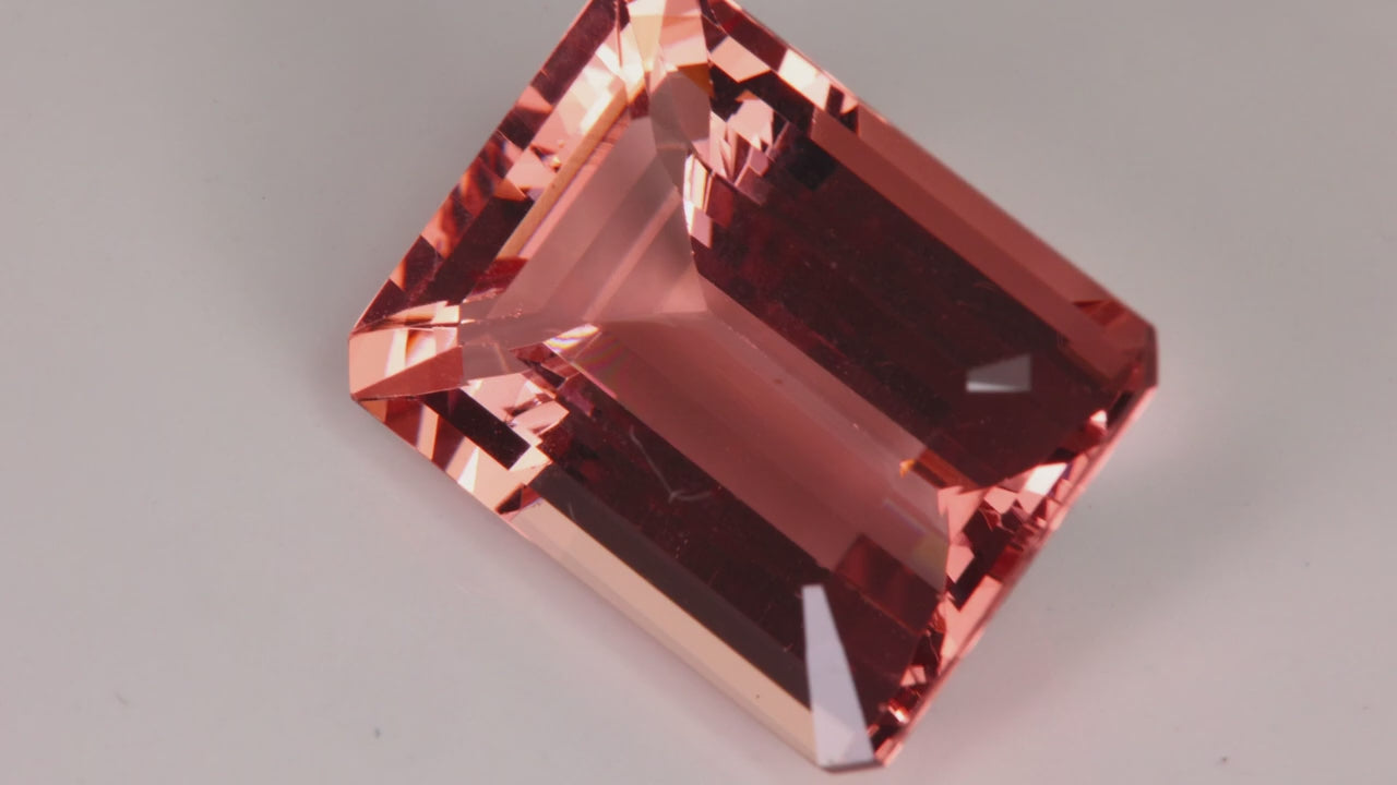 Emerald Cut Morganite Gemstone 21.39 Carats