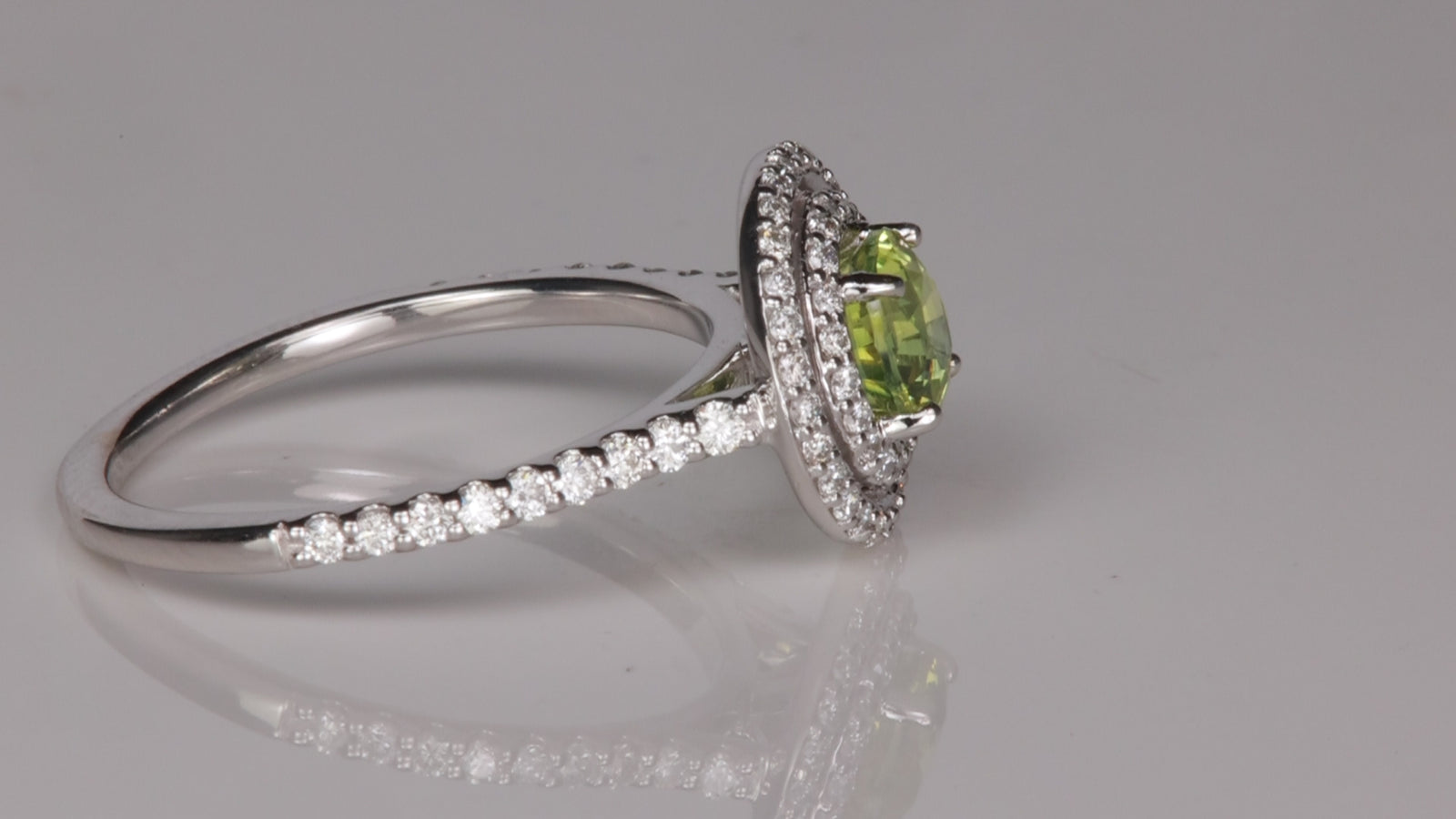 14K White Gold Mixed Brilliant Sapphire and Diamond Ring 1.02 Carats