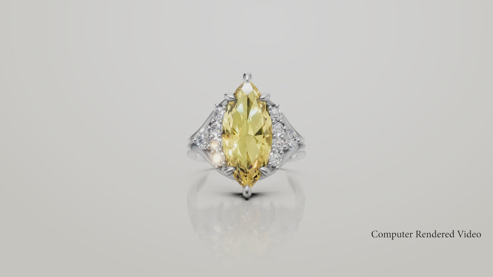 Marquise Brilliant 3.27ct Heliodor Ring With Diamonds in Platinum, White or Yellow Gold