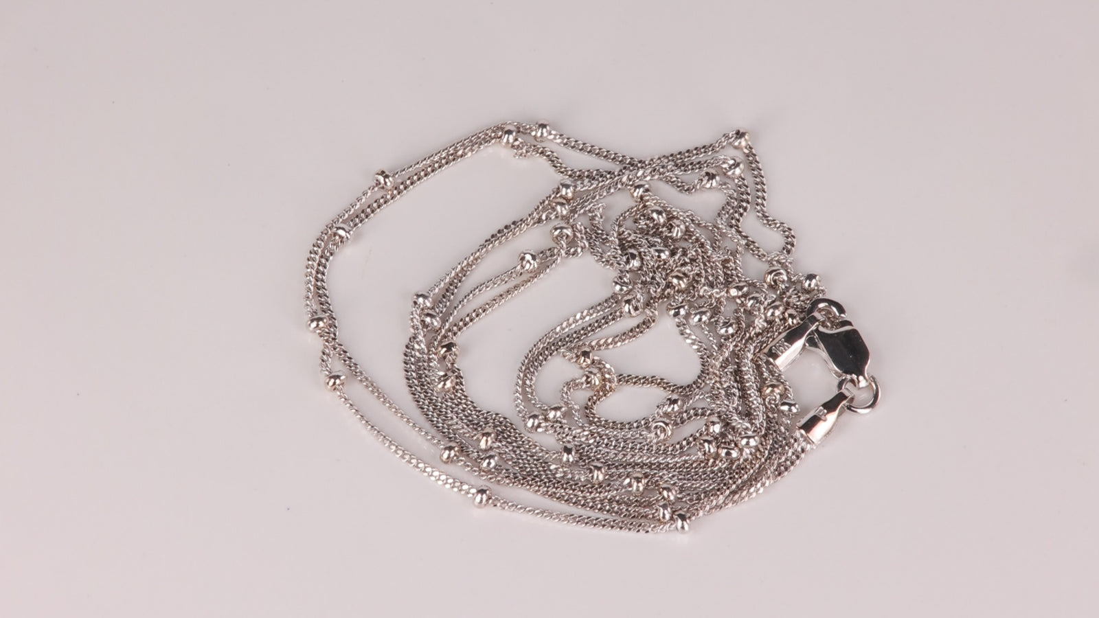 14K White Gold Double Saturn Chain 18"