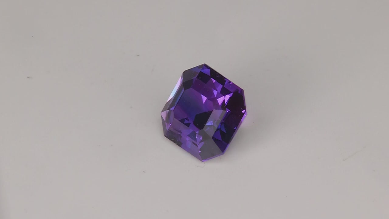 Emerald Cut Purple Blue Color Shifting Sapphire 2.31 Carats