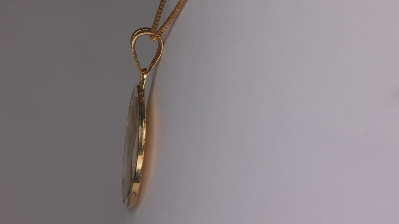 14K Yellow Gold Pope John Paul II Pendant