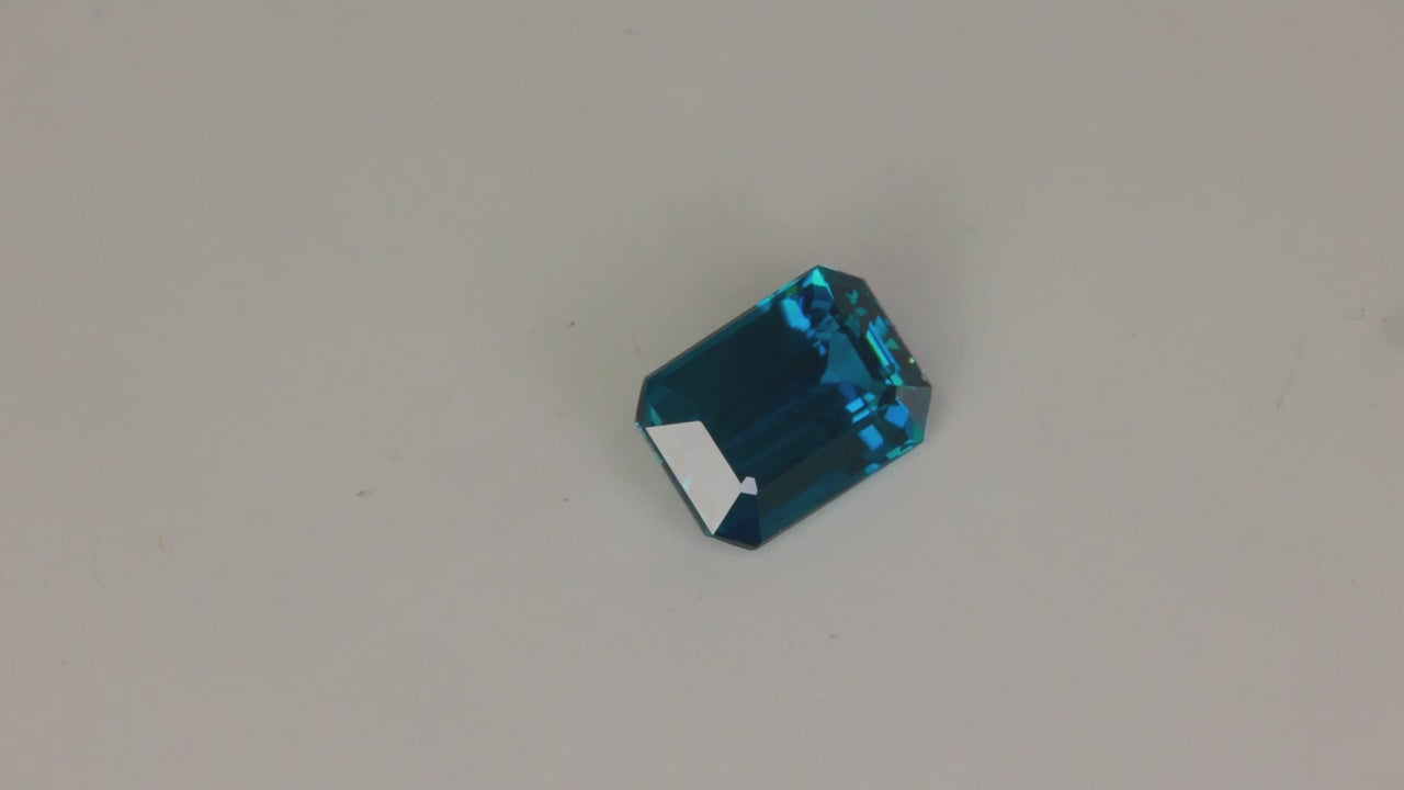 Emerald Cut Blue Zircon 3.02 Carats