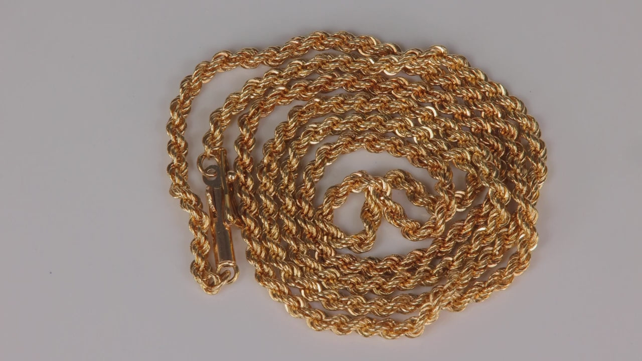 14K Yellow Gold Rope Chain 18"