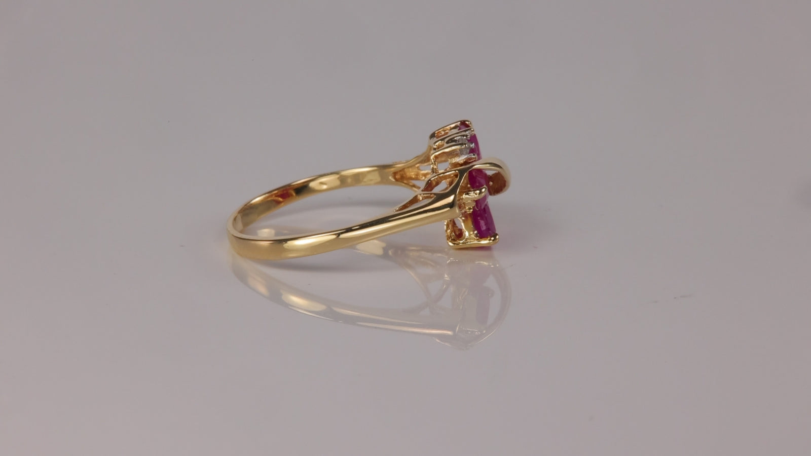 10K Yellow Gold Ruby and Diamond Accent Ring 1.50 Carats
