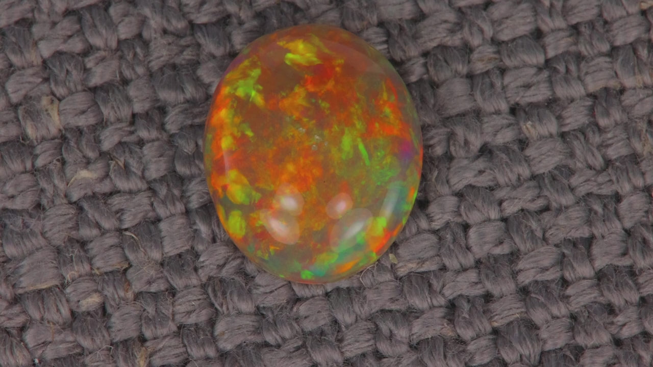 Oval Cabochon Cut Opal From Welo Ethiopia 6.64 Carats