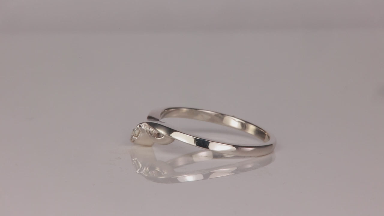 14K White Gold And Diamond Stacking Ring .04cts