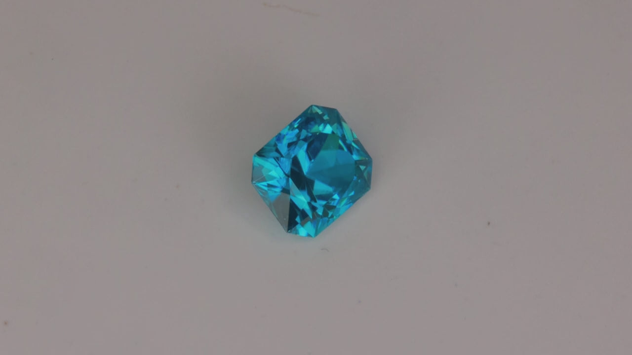 Brilliant Style Emerald Cut Blue Zircon 1.41 Carats