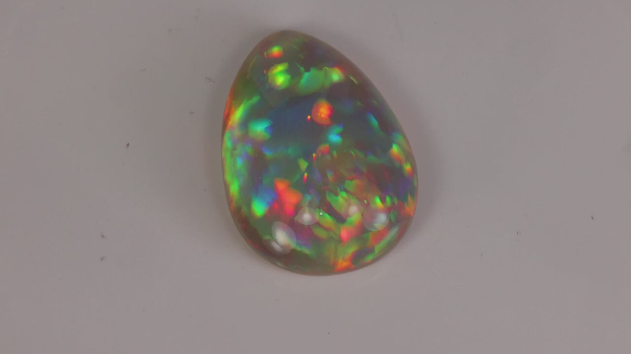Pear Shape Cabochon Cut Semi Black Opal 9.06cts