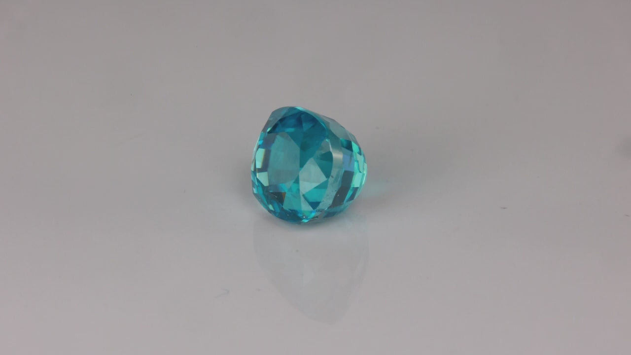 Antique Cushion Cut Blue Zircon 5.86 Carats