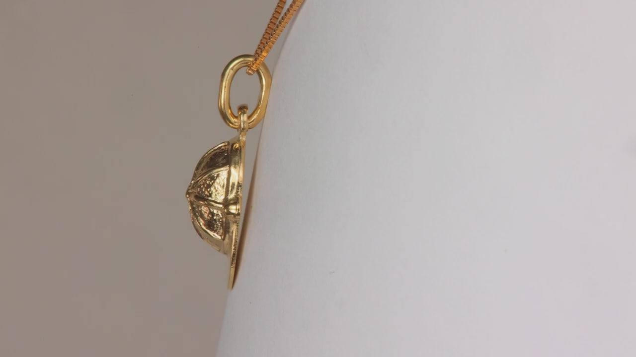 14K Yellow Gold Ball Cap Pendant/Charm