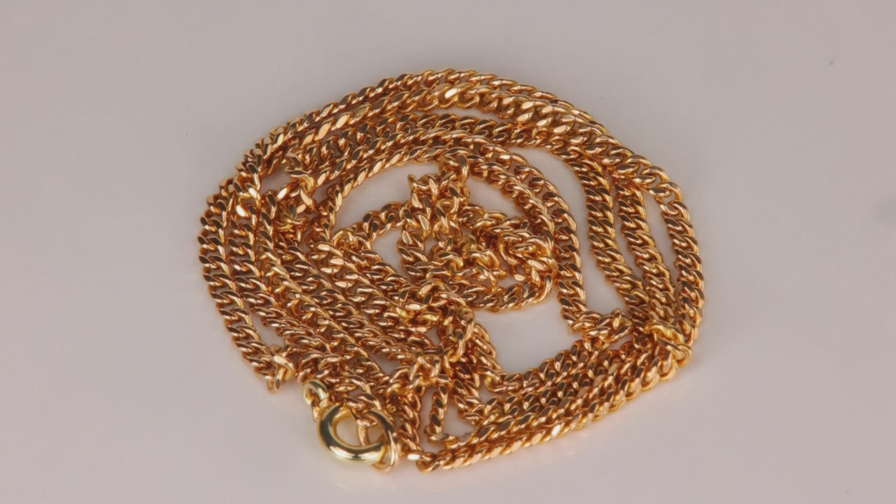 14K Yellow Gold Curb Link Chain 18"