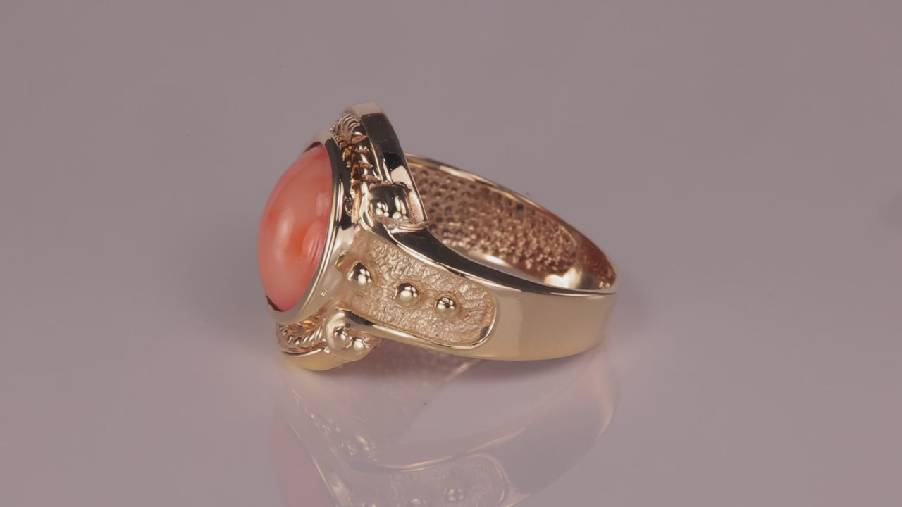 10K Yellow Gold Coral Ring