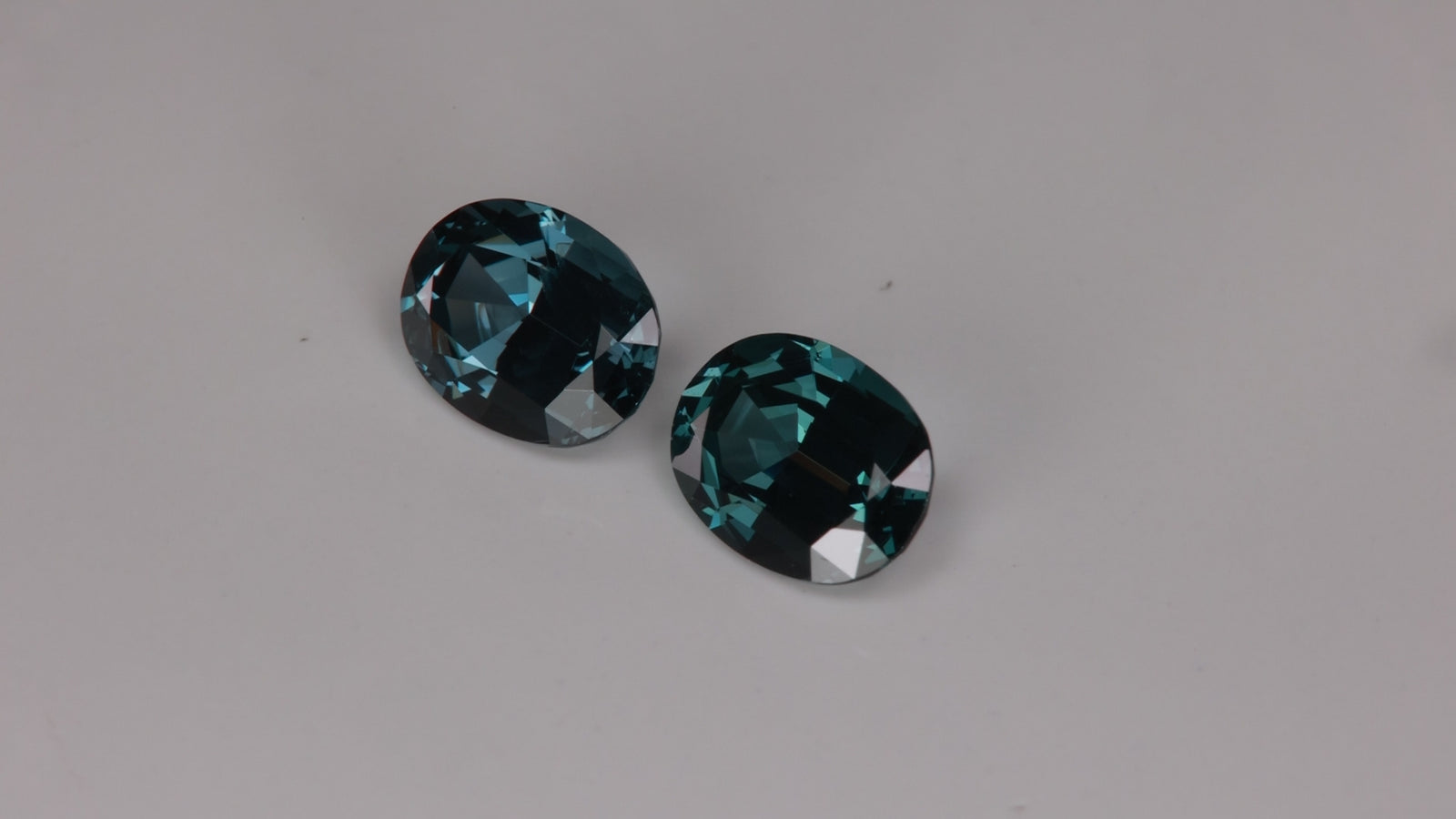 Pair of Oval Cut Gray Blue Spinels 3.02 Carats
