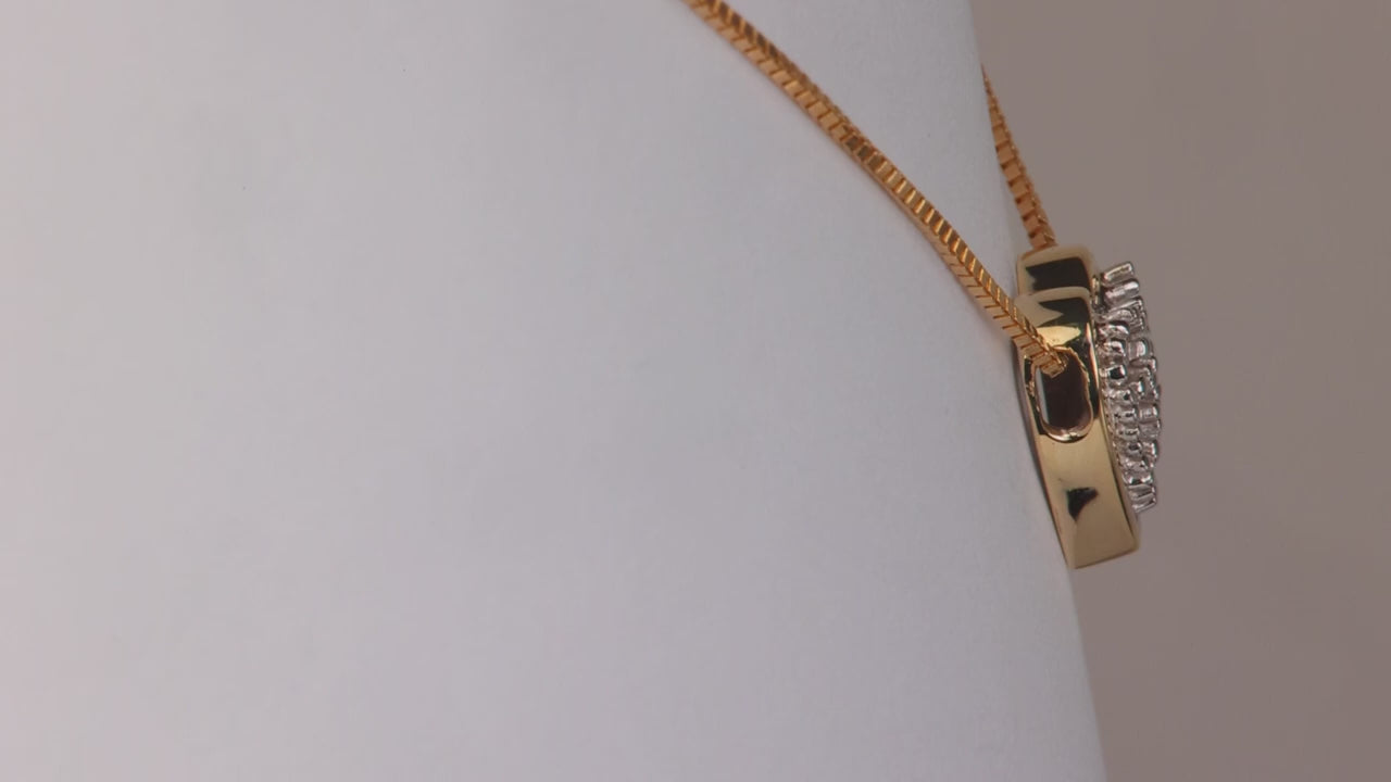 14K Yellow Gold Diamond Heart Slide Pendant