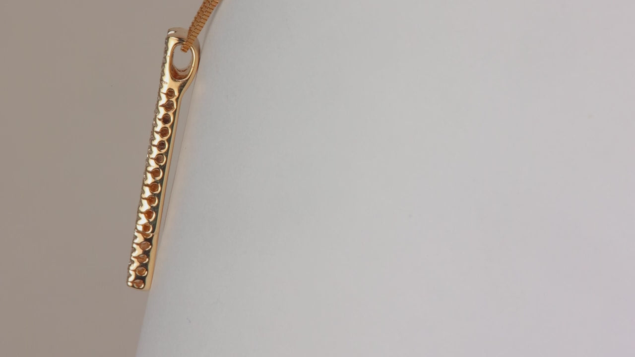 14K Yellow Gold Modern Diamond Slide Pendant .20cts