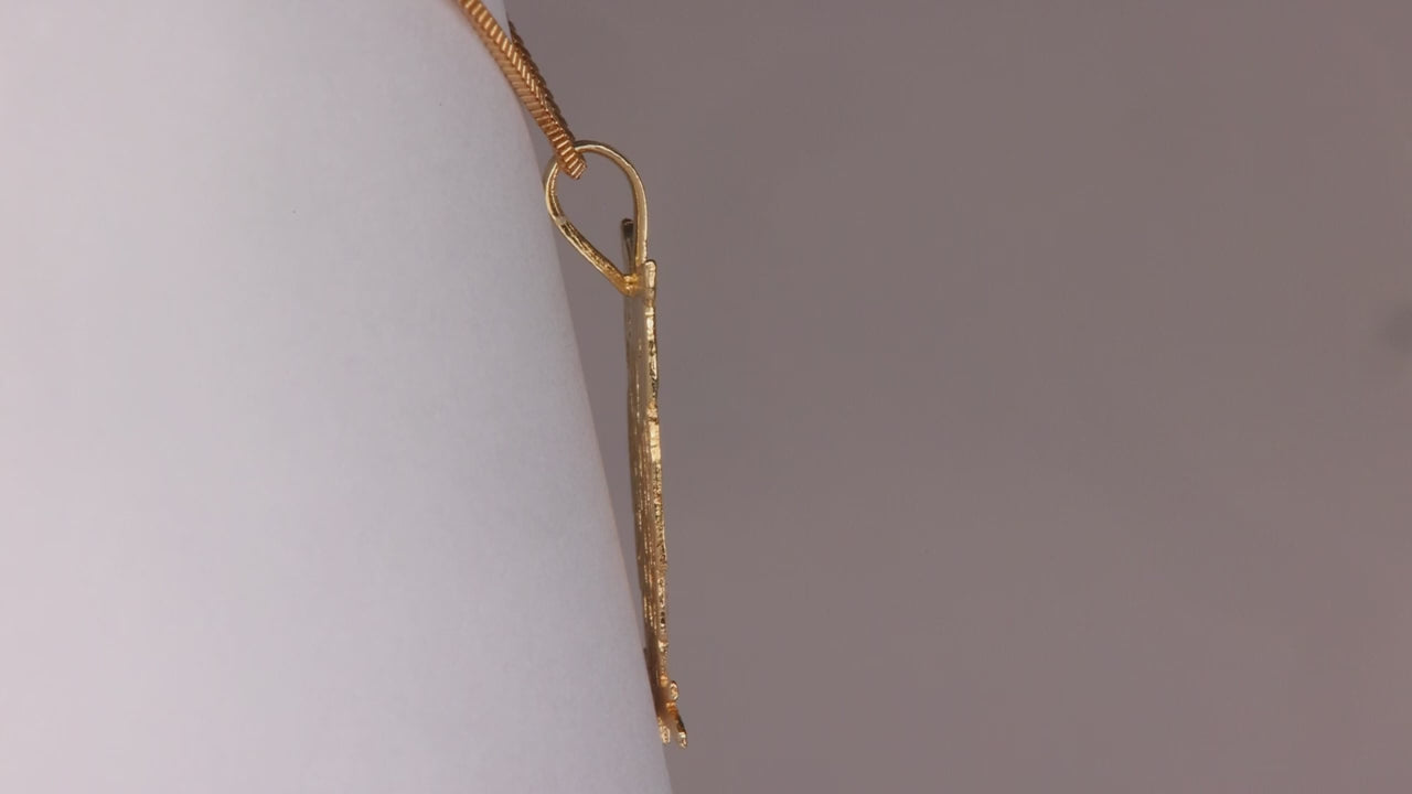 14K Yellow Gold Owl Pendant