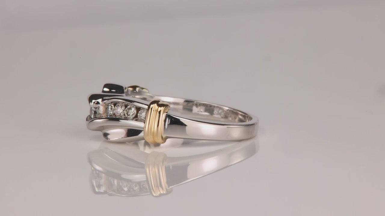 14K White and Yellow Gold Diamond Accent Ring .35cts