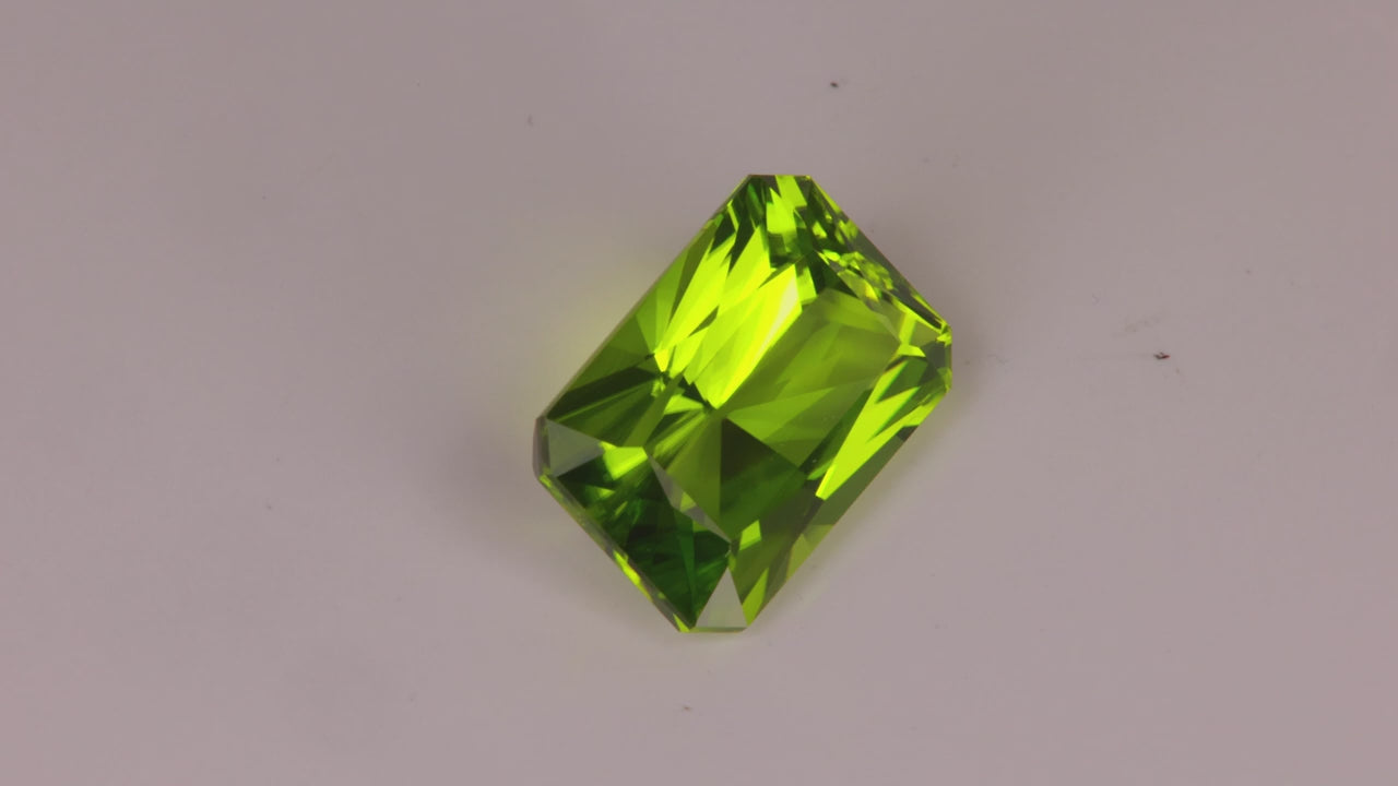 Brilliant Style Emerald Cut Peridot 8.58 Carats