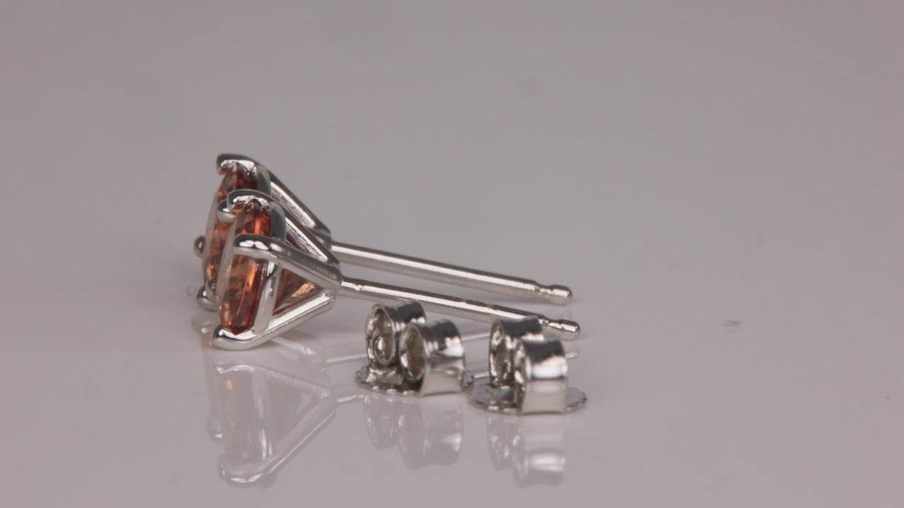 14K White Gold Imperial Zircon Earrings 1.50 Carats