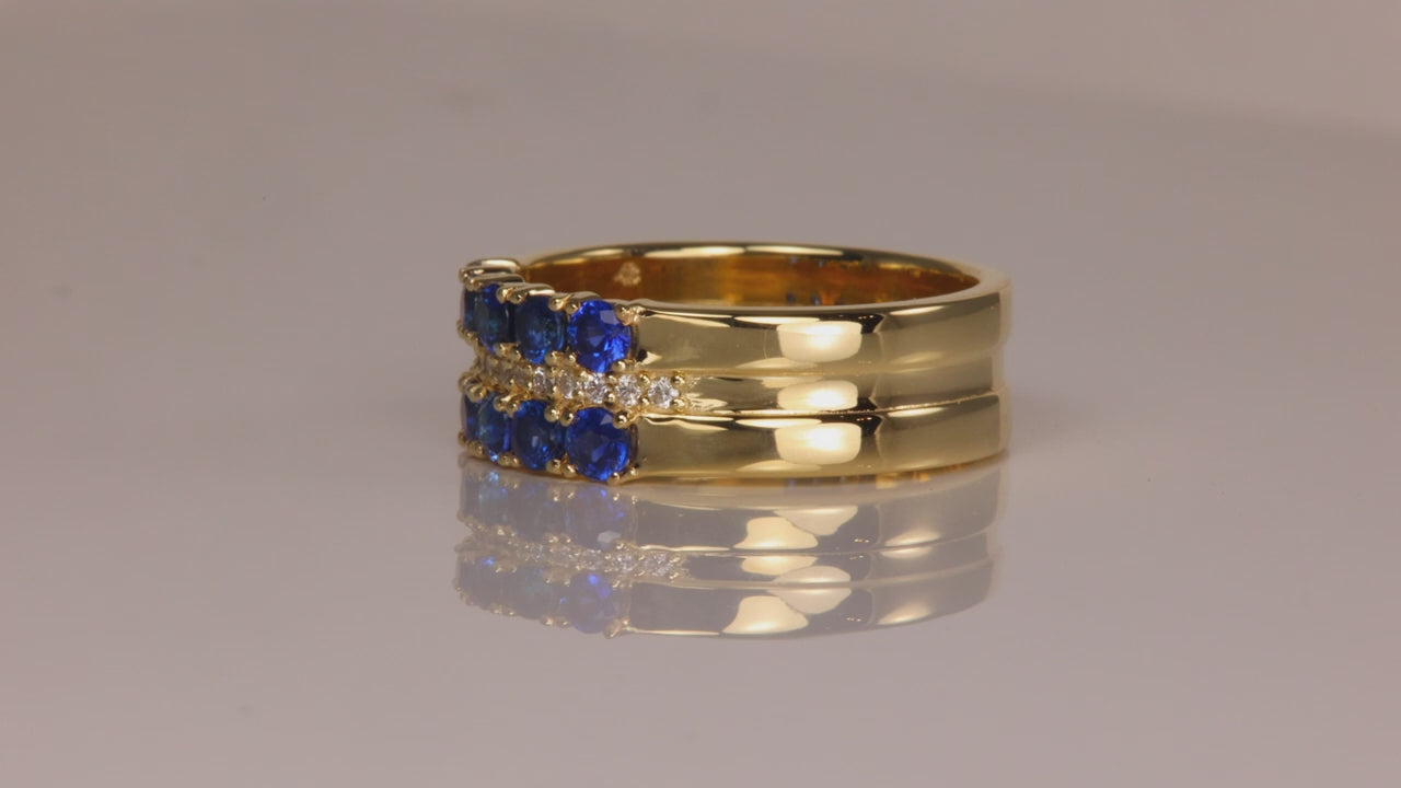 14K Yellow Gold and Fine Sapphire Ring