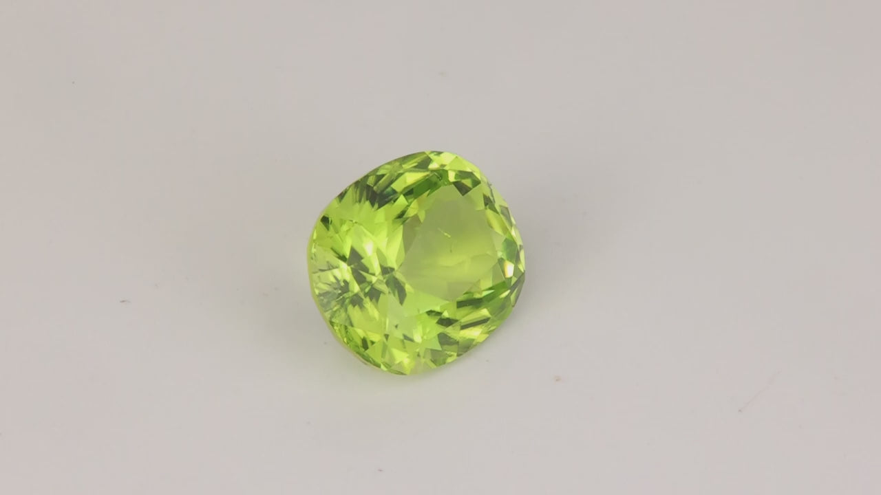 Antique Cushion Cut Peridot From Pakistan 4.40 Carats