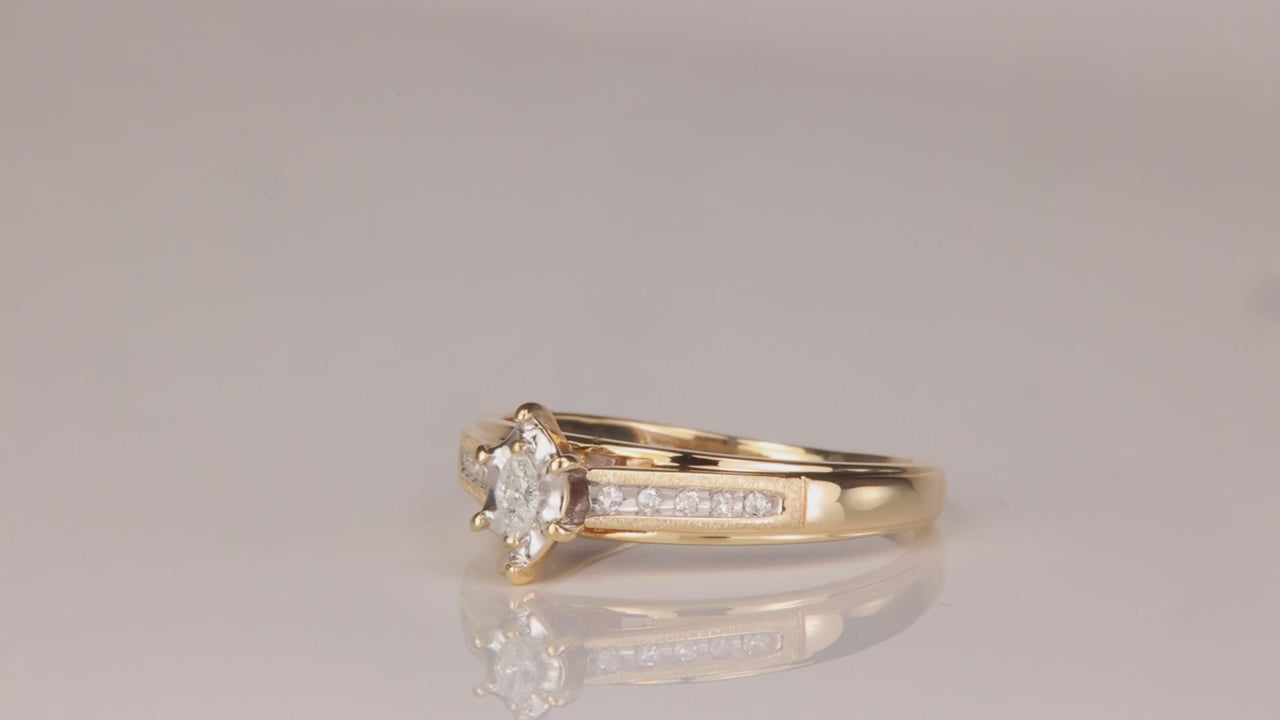 10K Yellow Gold Diamond Accented Ring
