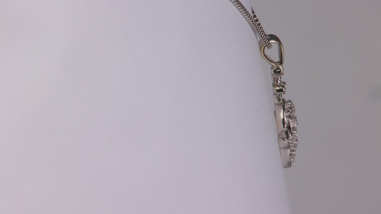 14K White Gold Diamond Accented Shriner's Pendant