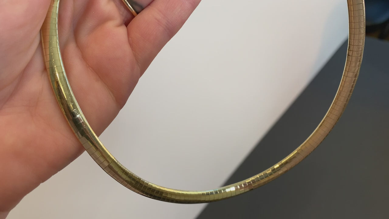 14K Yellow Gold Wide Omega Necklace