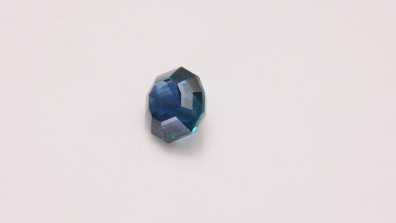 Mixed Cut Octagon Blue Green Sapphire 1.69 Carats