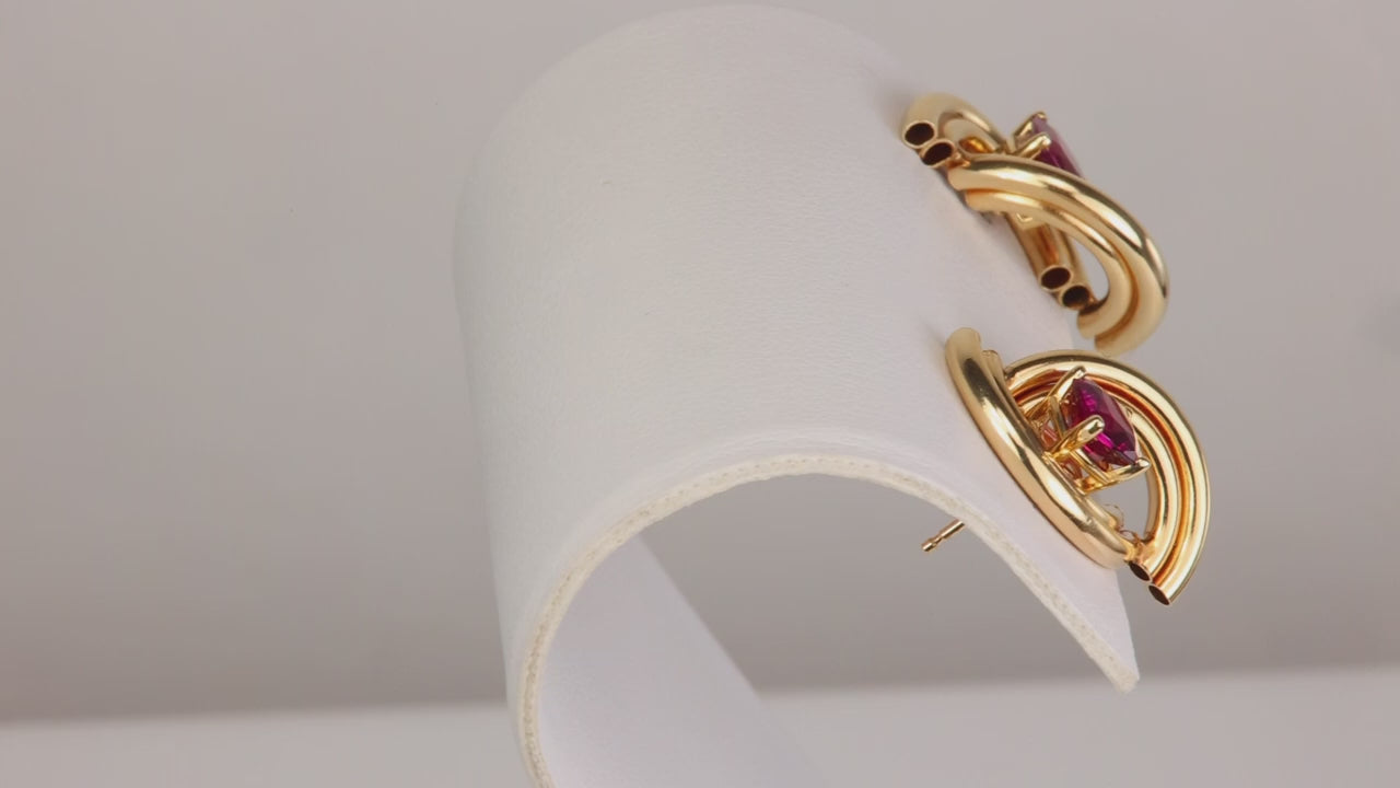 14K Yellow Gold Tubular Earring Jackets