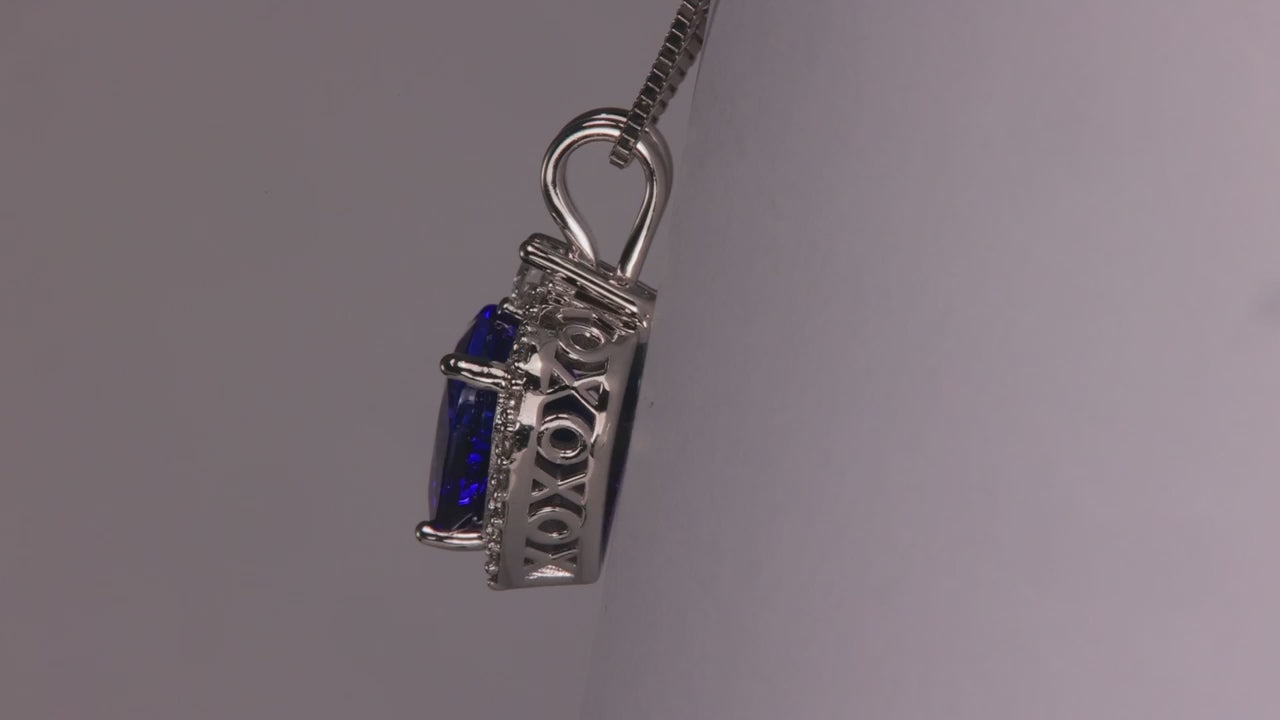 14K White Gold Heart Tanzanite and Diamond Pendant By Steve Moriarty 3.34cts