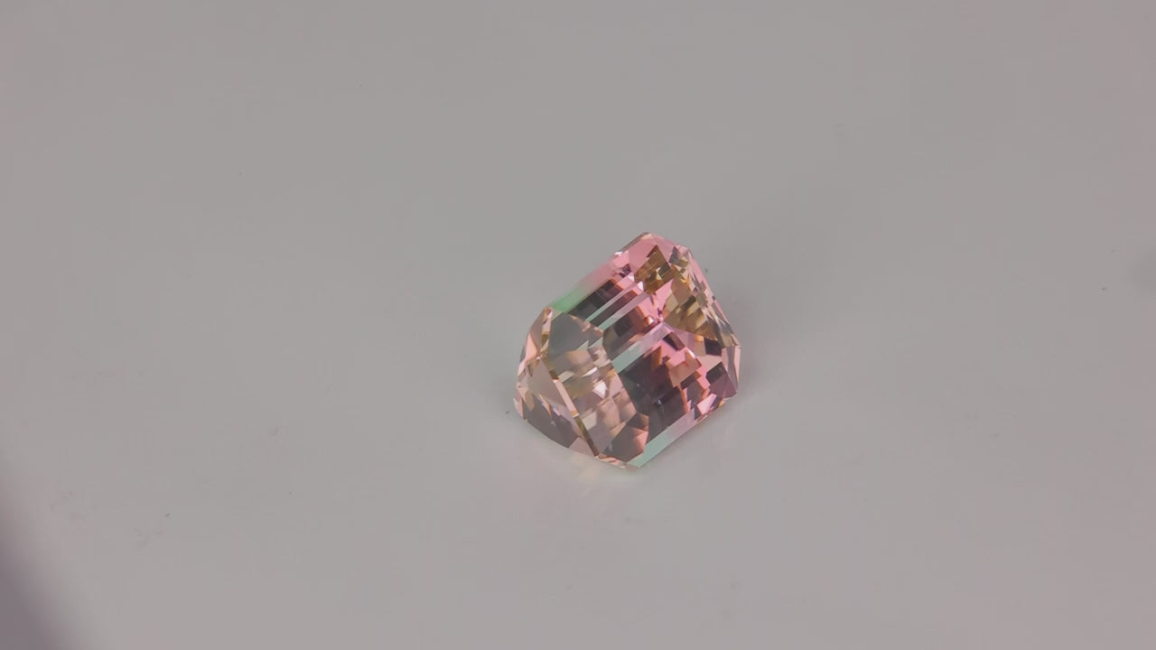 Emerald Cut BiColor Tourmaline From Afghanistan 7.83cts
