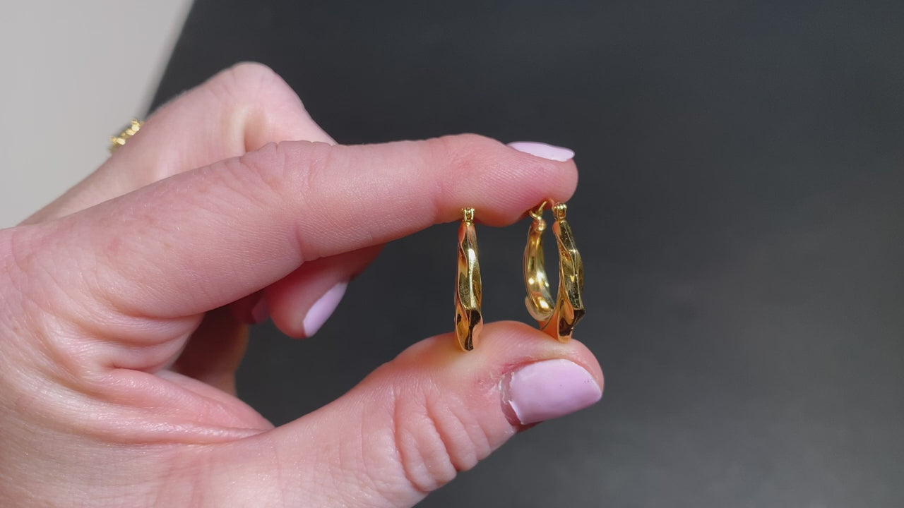 14K Yellow Gold Hoop Earrings