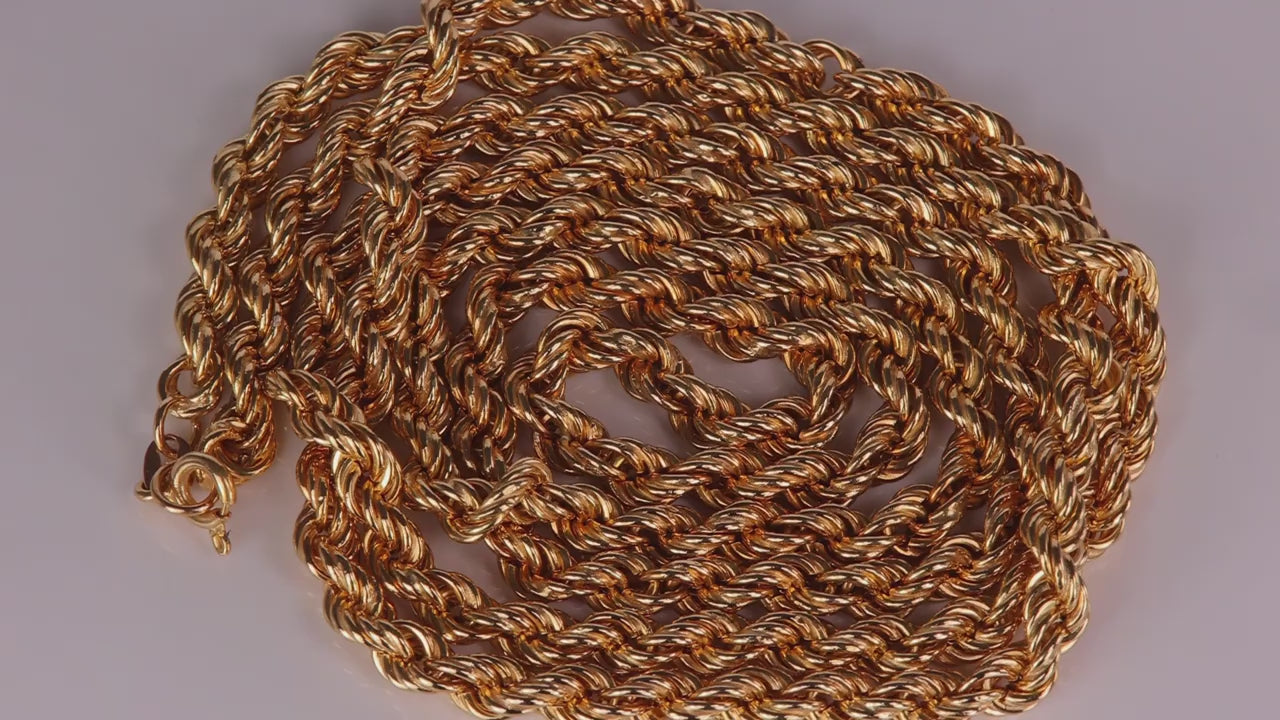 18K Yellow Gold Rope Chain 33"