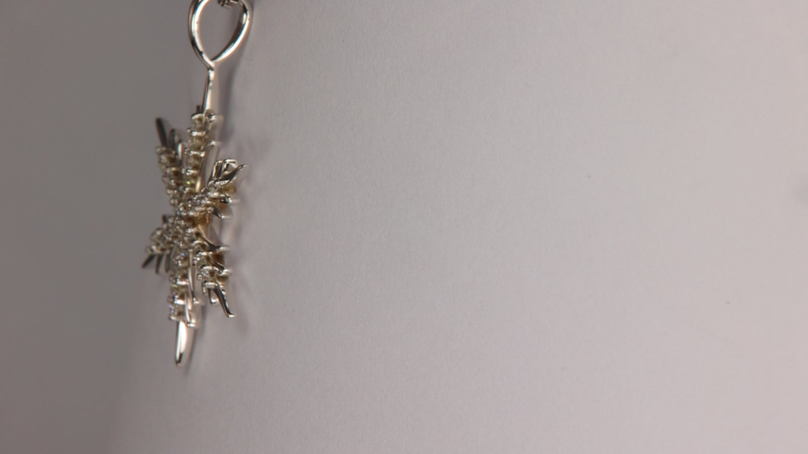 14K White Gold Diamond Snowflake Pendant .21 Carats by Christopher Michael