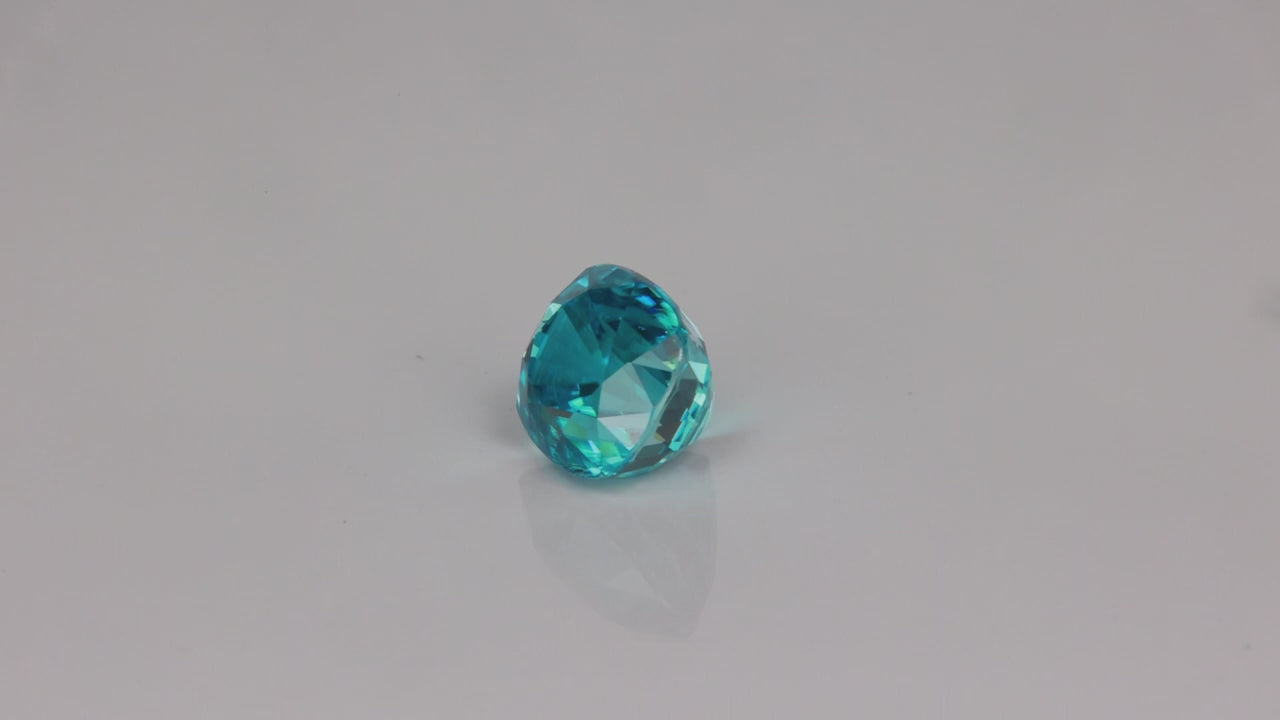 Antique Cushion Cut Blue Zircon 6.08 Carats