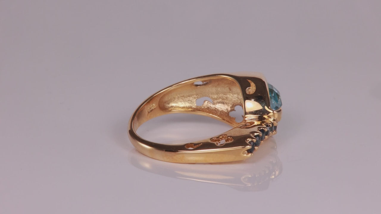 10K Yellow Gold Topaz and Sapphire Ring