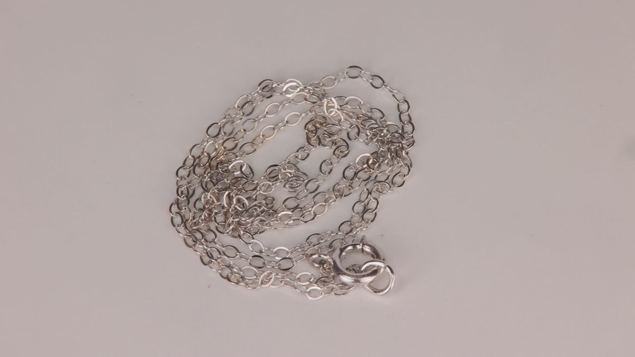 14K White Gold Cable Link Chain 15"