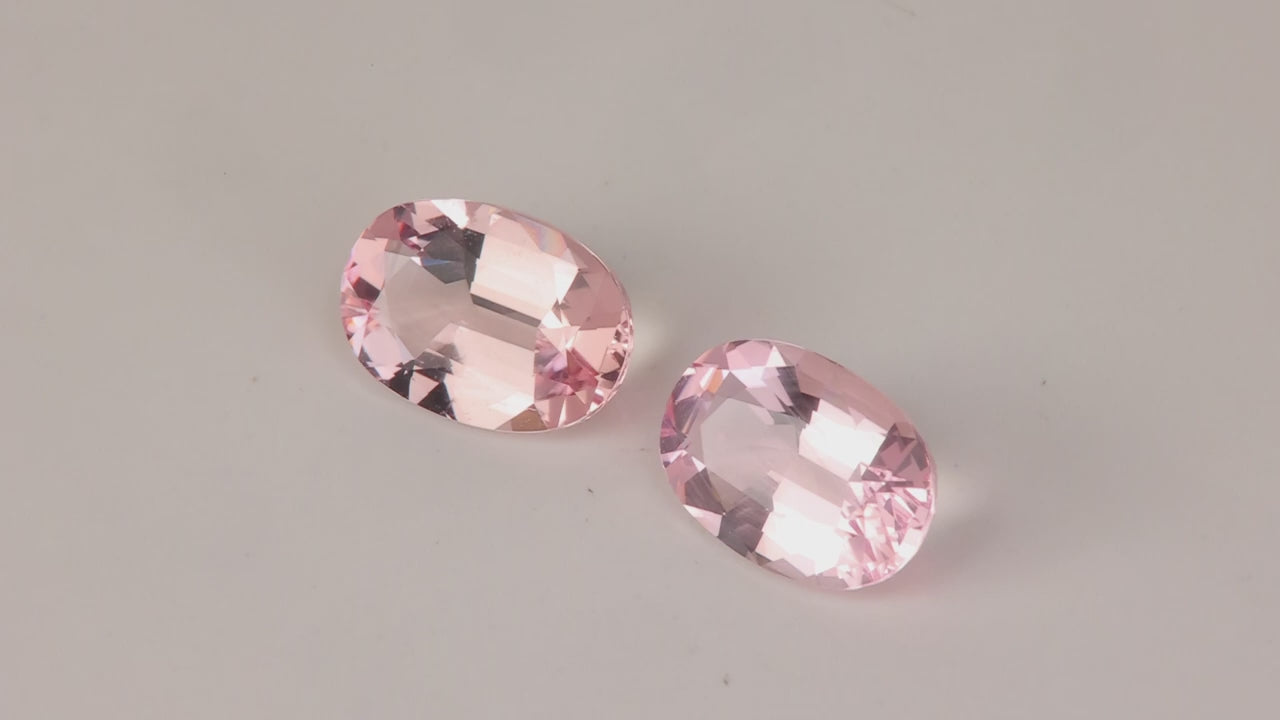 Pair of Old Mine Cut Morganites From Nigeria 3.57 Carats