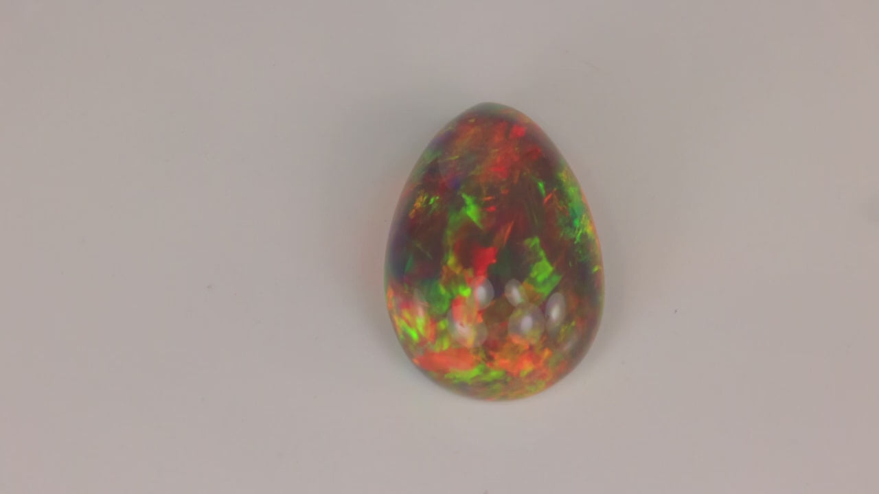 Pear Shape Cabochon Cut Semi Black Opal 9cts