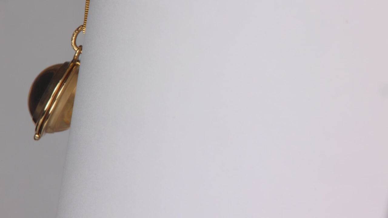 14K Yellow Gold Lock of Hair Keepsake Pendant