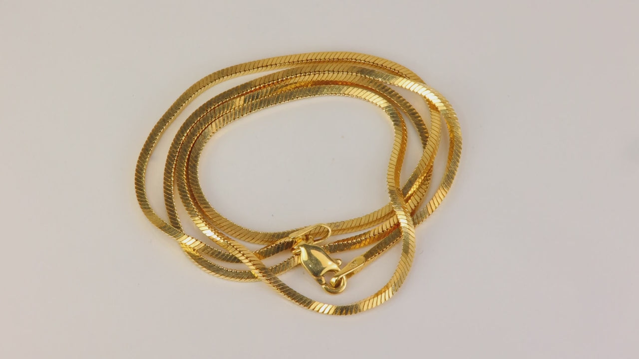 14K Yellow Gold Snake Box Chain 16"