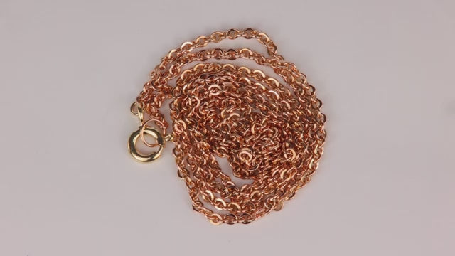 10K Rose Gold Cable Link Chain 18"