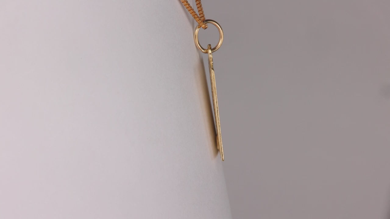 14K Yellow Gold USA Passport Pendant