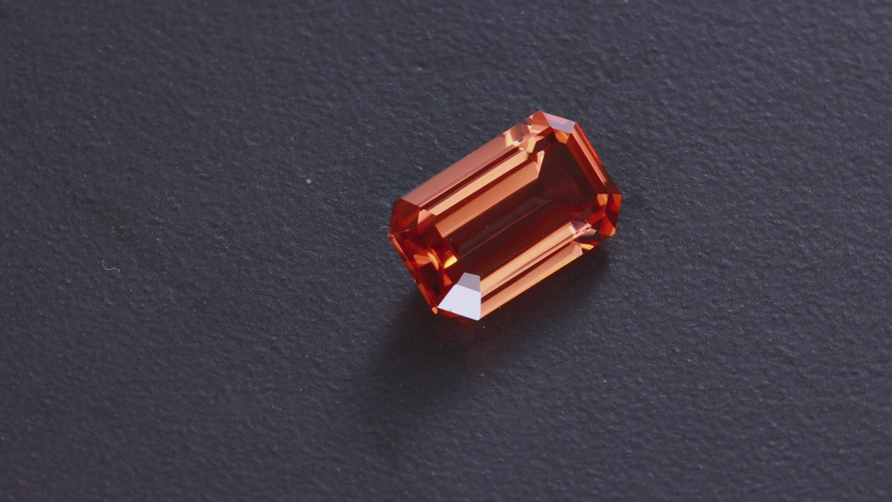 Emerald Cut Imperial Zircon 4.04 Carats