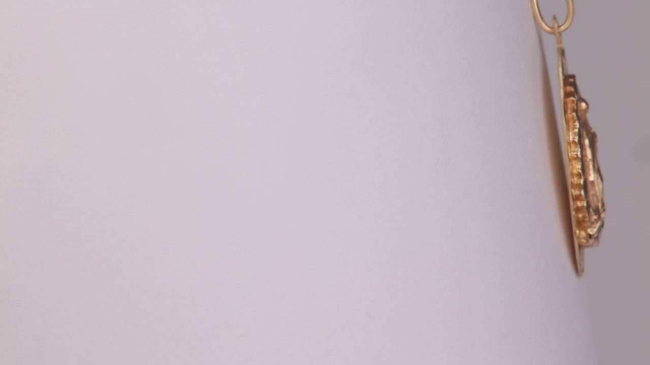 14K Yellow Gold Mary Medal Pendant