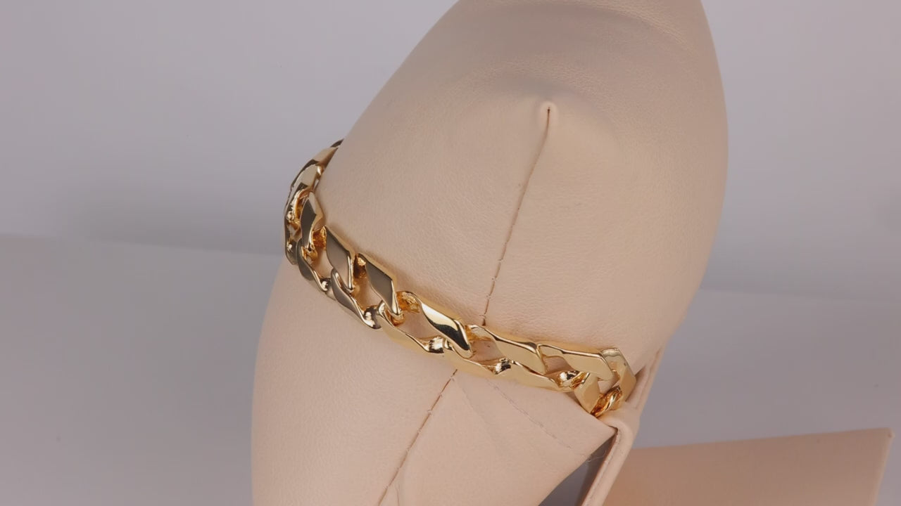 14K Yellow Gold Curb Link Bracelet 8"